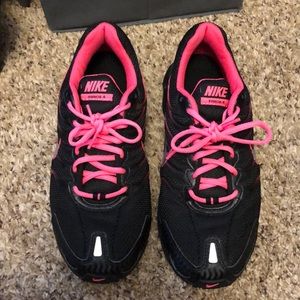 Women’s Nike Air Shoes, size 9, black and hot pink